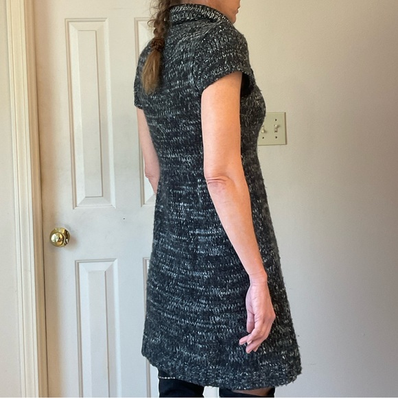 XXI Sweater Dress, B & W, Cowell Neck, Cap Sleeves, Pullover, Stretch, Sz Small - Picture 5 of 8